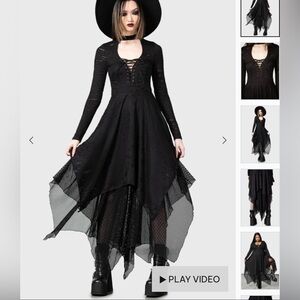 Killstar Boneland Lace-Up Maxi Dress, Size XL (RARE FIND)